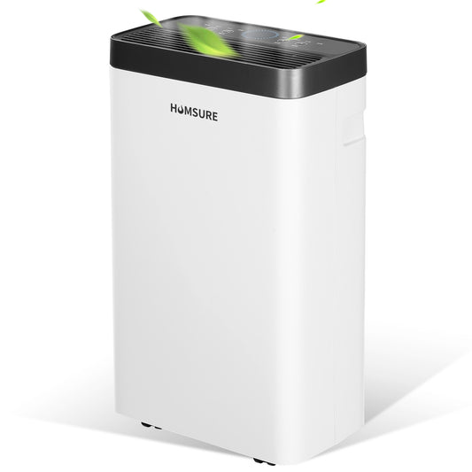 HUMSURE 22 Pints(DOE Rating 8 Pints/Day) Protable Dehumidifier for Basement and Home with Drain Hose, Spaces up to 1500 sq ft, Max Moisture Removal 30 Pint (95 ℉, 95% RH)