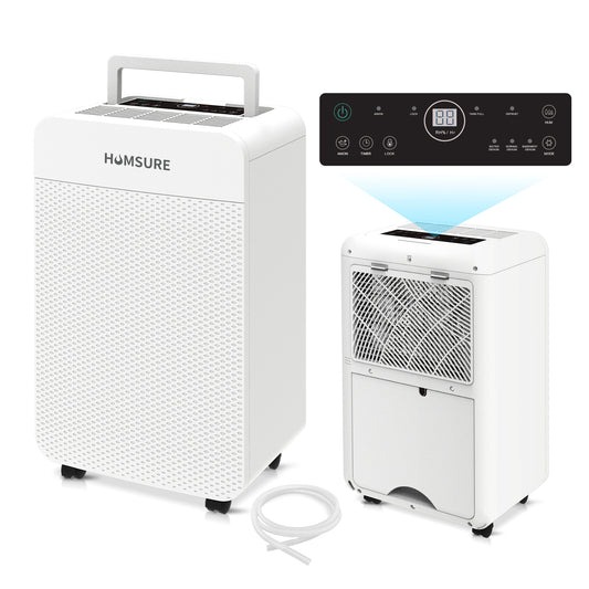 HUMSURE 4500 Sq. Ft 70 Pints(DOE Rating 19Pints/Day) Dehumidifier for Basement and Home, Bathroom, Bedroom, Equipped With Drainage Hose, Automatic Defrosting, 24-Hour Timer Function